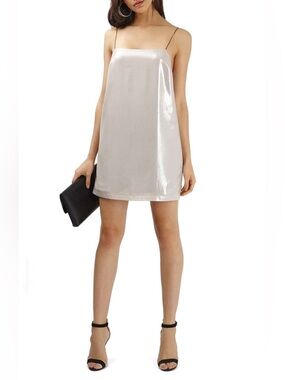 NWT Topshop size 6 Metallic Spaghetti Strap Mini Slip Dress Women’s